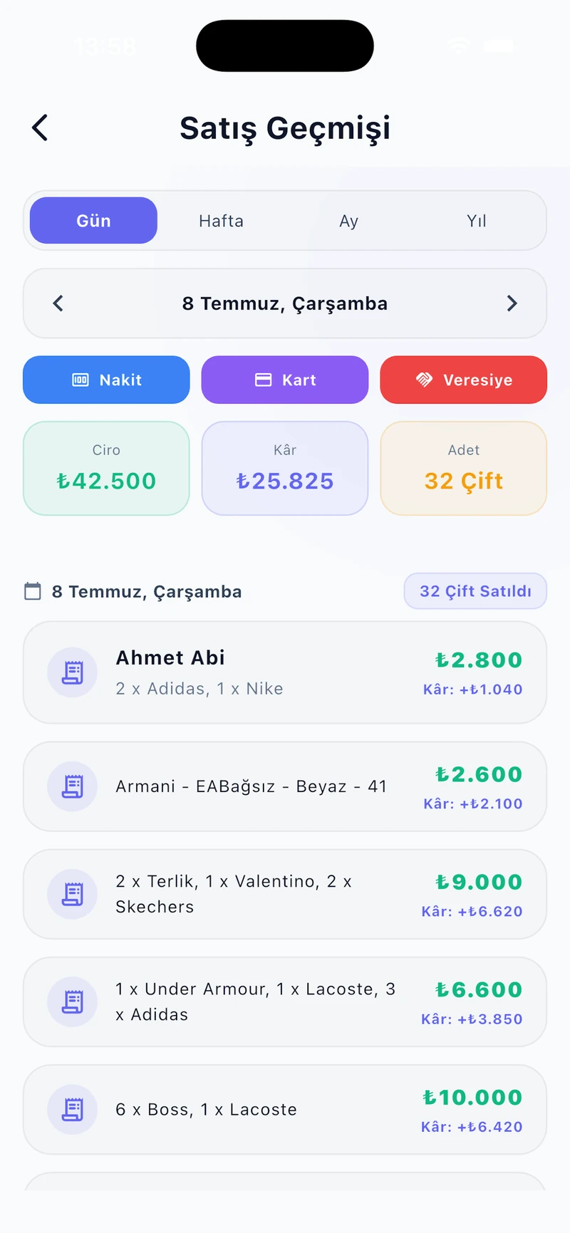 Satış Geçmişi & Detaylar